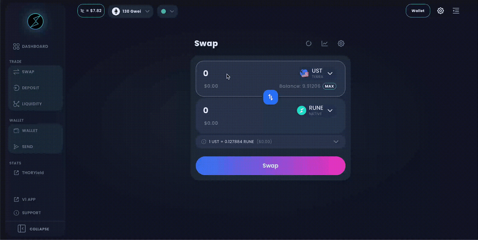 cross-chain stablecoin swap interface