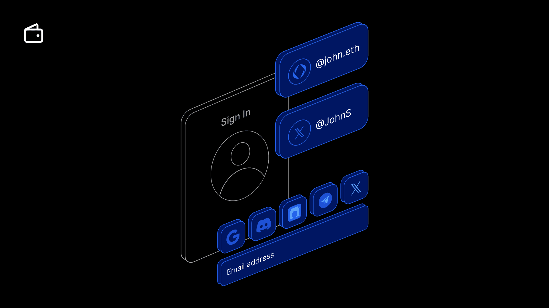 unified blockchain wallet accounts icon