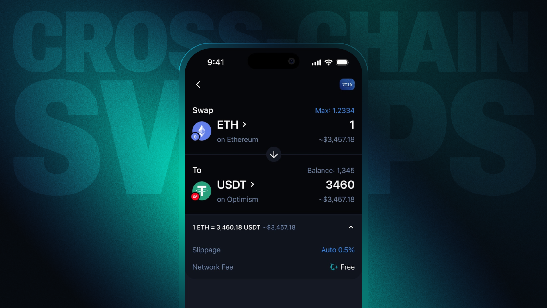 1inch cross-chain swap interface