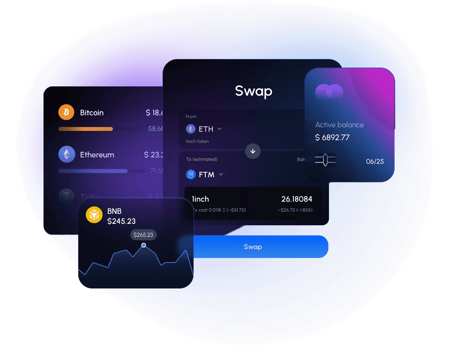 Crypto.com DeFi Wallet cross-chain swap interface