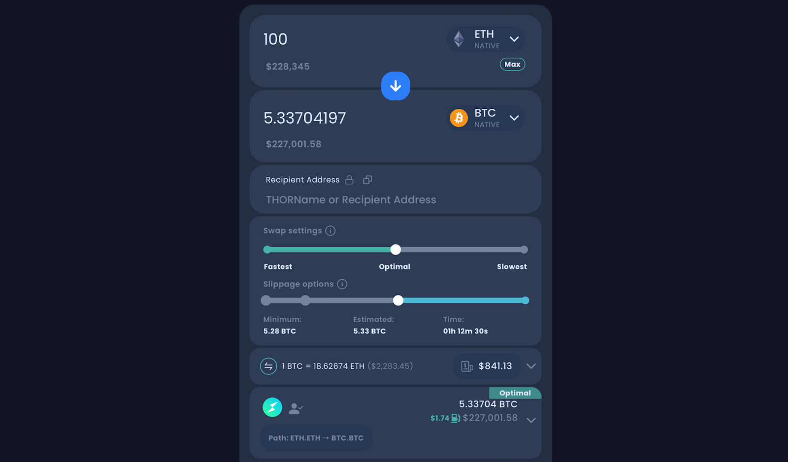 one-click cross-chain transaction illustration